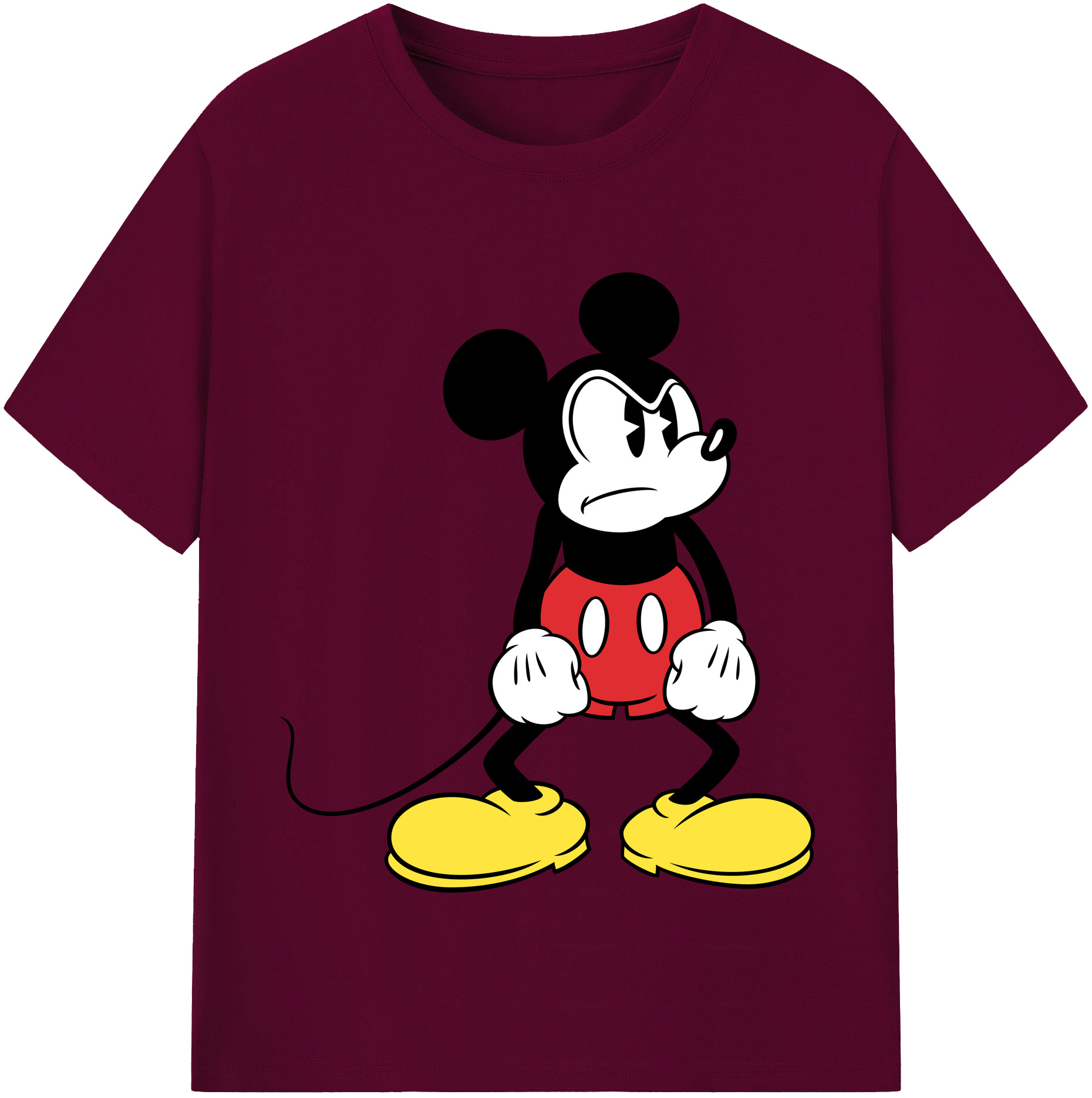 （画像用） ミッキーマウス Mickey Mouse レディースカジュアルプリントTシャツ（綿100％）
